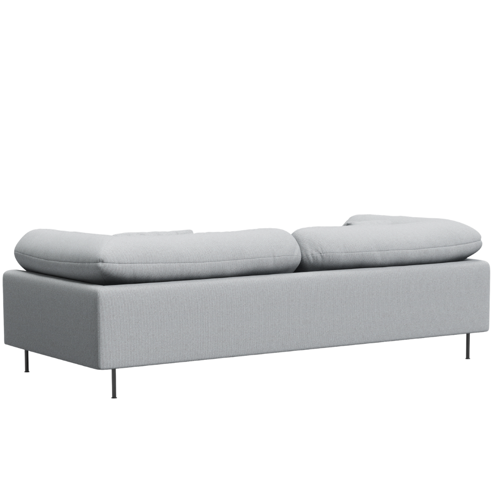 Collar Sofa 3-Seater in Cyber 01101 Light Grey rear 45 degree angle view.  all-groups