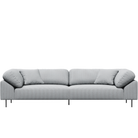 Collar Sofa 3-Seater in Cyber 01101 Light Grey