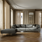 Collar Sofa 3-Seater in Cyber 02101 Dark Grey in a living room.