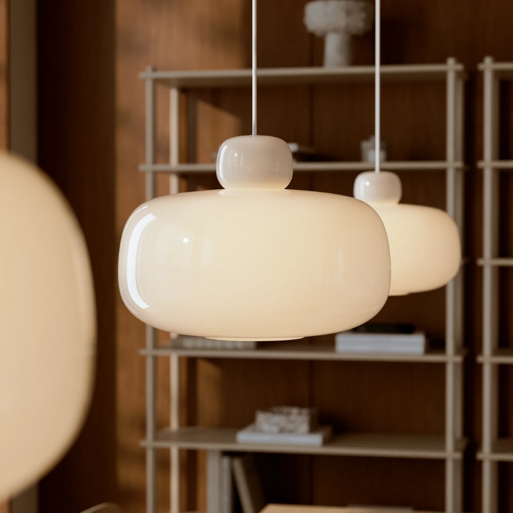 Three Stone Glass Pendants in the size Large by Woud.