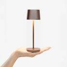 The rust Ofelia Pro Micro from Zafferano, a cordless lamp.