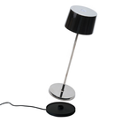 The black chrome Olivia Pro cordless lamp from Zafferano, a portable lamp.
