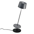 The dark gray Olivia Pro cordless lamp from Zafferano, a portable lamp.