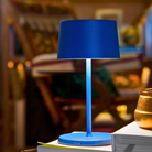 The capri blue Olivia Pro Mini from Zafferano in a living area.