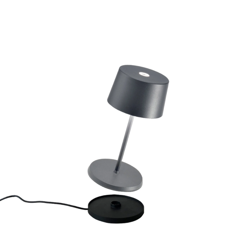 The dark gray Olivia Pro Mini from Zafferano, a portable lamp.