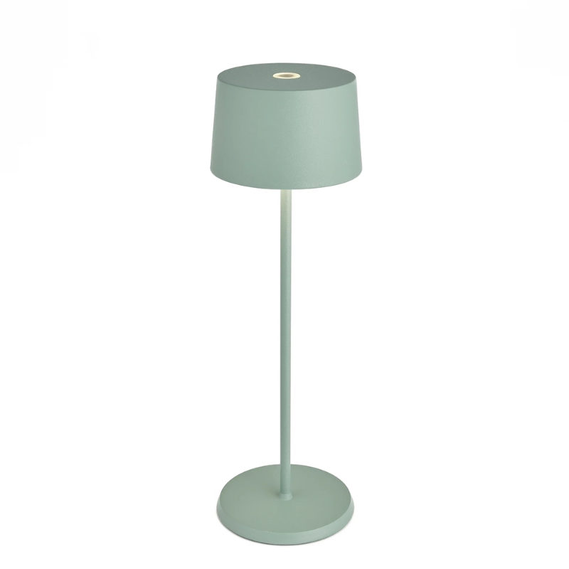 The sage Olivia Pro cordless lamp from Zafferano.