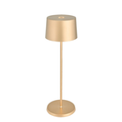 The satin brass Olivia Pro cordless lamp from Zafferano.