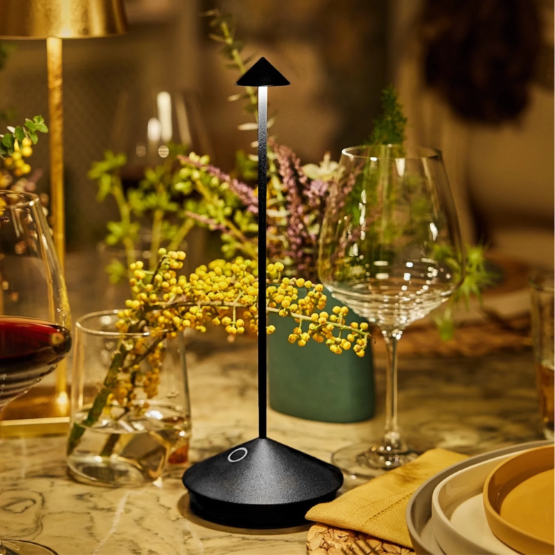 The black Pina Pro from Zafferano in a dining room.