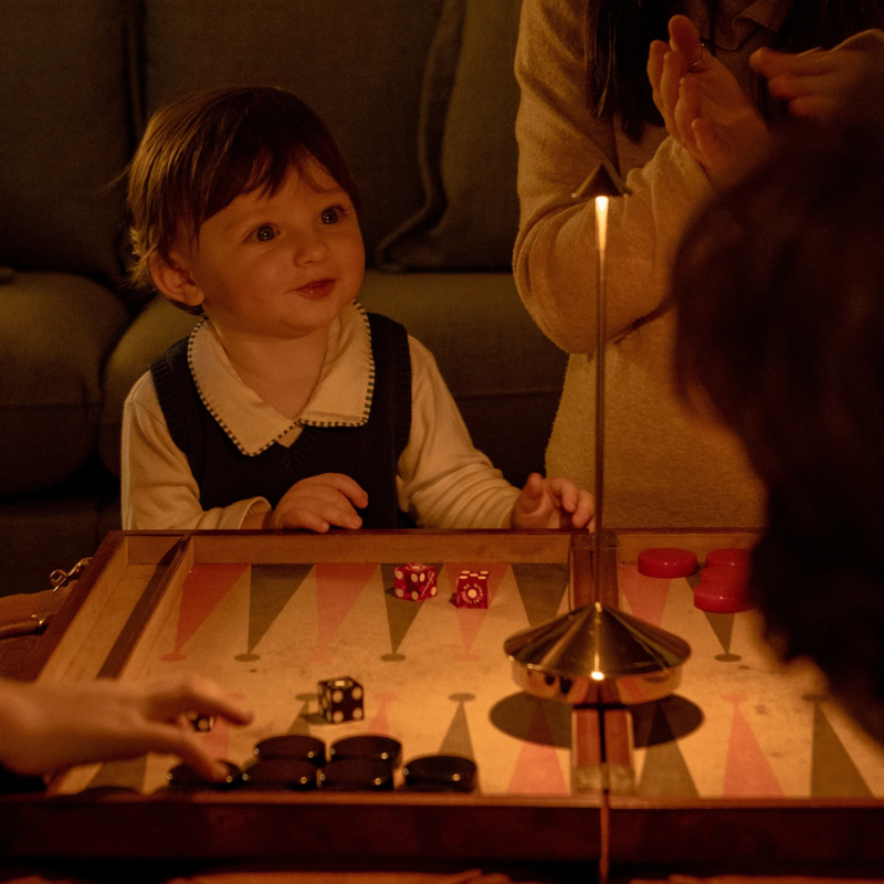 The glossy gold Pina Pro from Zafferano in a games room.