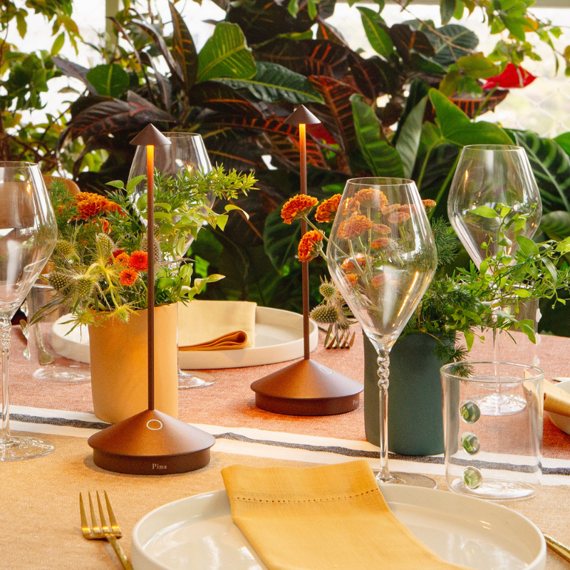 The rust Pina Pro from Zafferano in a garden.