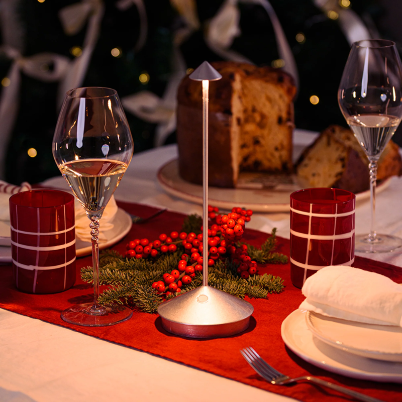 The silver leaf Pina Pro from Zafferano in a dining space.