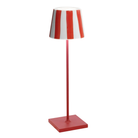 The Poldina Pro Lido with red stripes and red base from Zafferano.