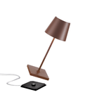 The rust Poldina Pro Mini from Zafferano, a cordless lamp.