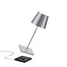 The silver leaf Poldina Pro Mini from Zafferano, a cordless lamp.