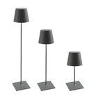 The dark gray Poldina Pro XXL Floor Lamp from Zafferano is in the different-sized collection.