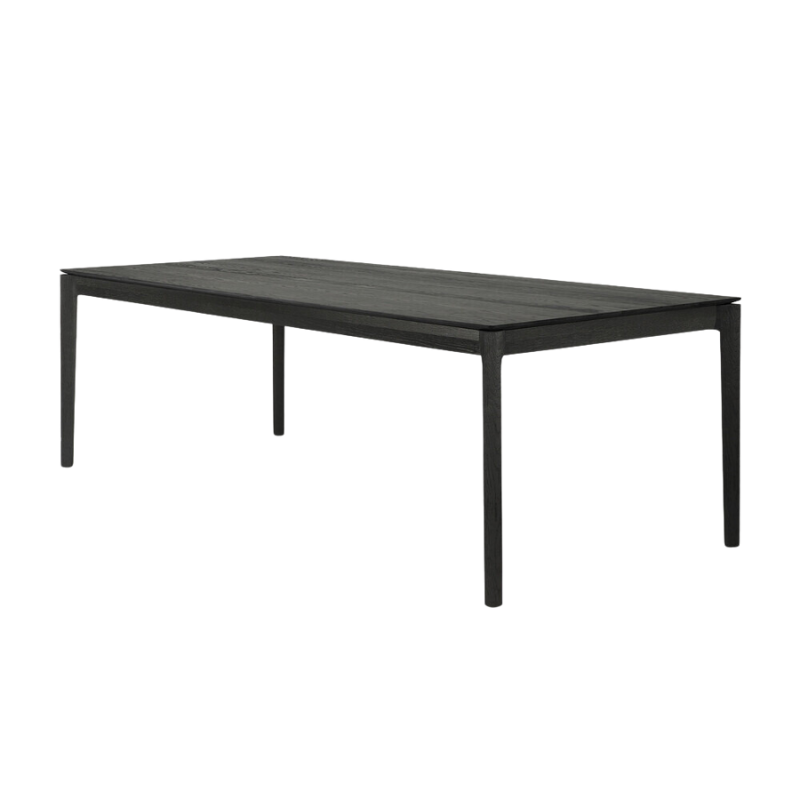 The Bok Dining Table from Ethnicraft in black oak, 94.5 inch size.