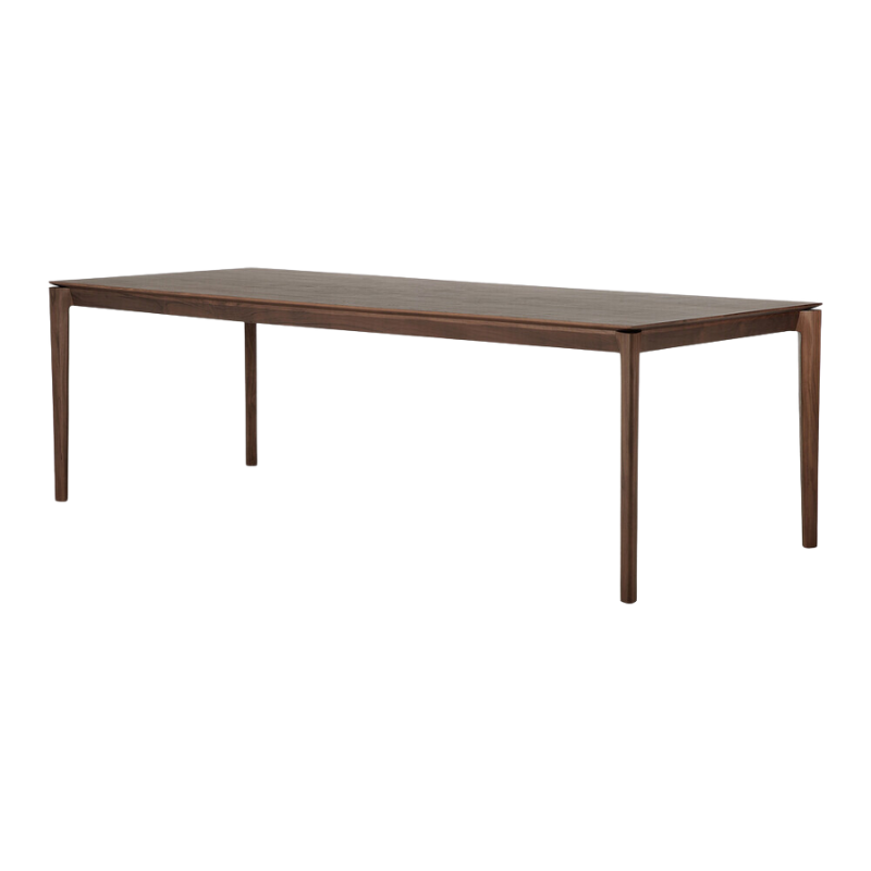 The Bok Dining Table from Ethnicraft in brown teak, 94.5 inch size.