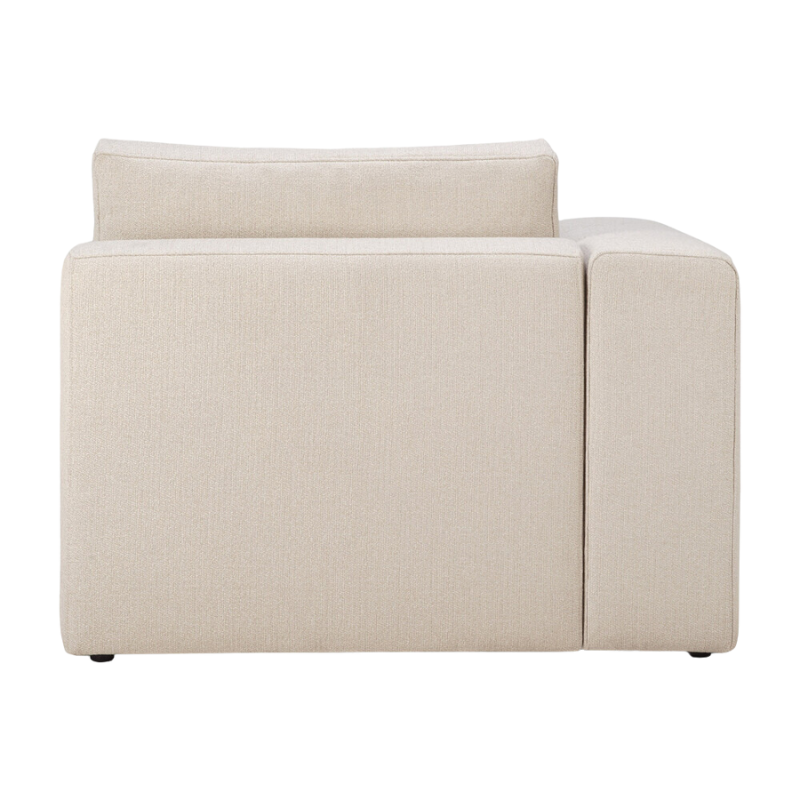 The right arm Mellow End Seater from Ethnicraft is off white from the back side.