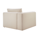 The right arm Mellow End Seater from Ethnicraft in off white from the rear angle.