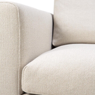 The right arm Mellow End Seater by Ethnicraft from the close-up seat.