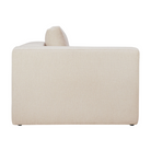 The right arm Mellow End Seater from Ethnicraft is off white from the side.