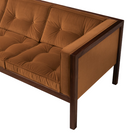 The Cube Sofa from Herman Miller in a close up photograph with the flaxseed tempo velvet upholstery.