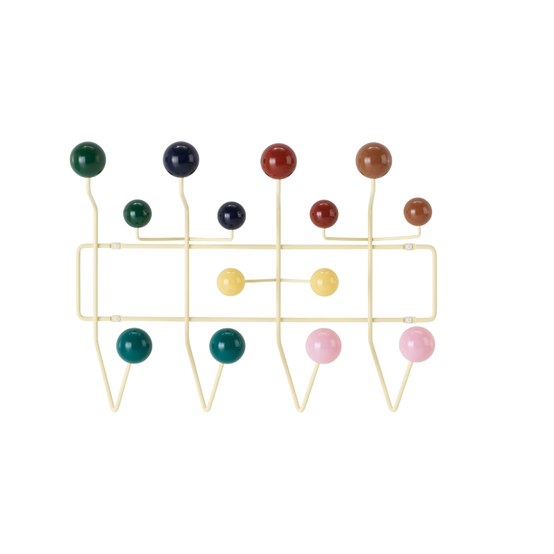 The Eames Hang-It-All rack from Herman Miller, designed by Herman Miller x Hay in powder yellow.