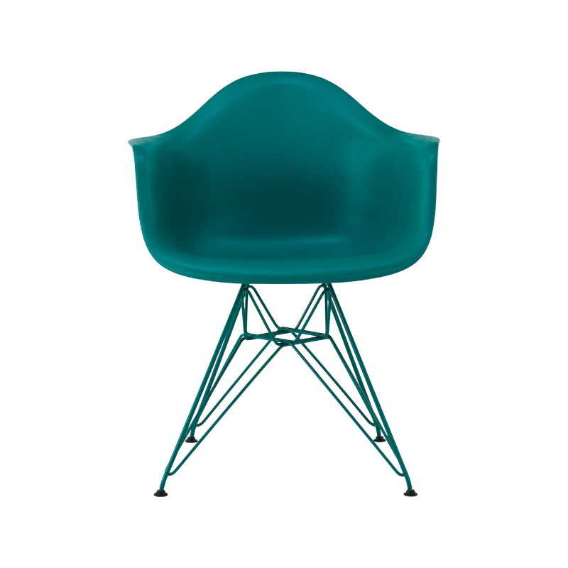 The Eames Molded Plastic Armchair by Herman Miller x HAY in mint green.