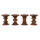 The Eames Turned Stool from Herman Miller in walnut in all the shape variations.