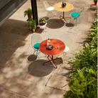 The Eames Wire Chair from Herman Miller, designed by Herman Miller x HAY in an outdoor lounge space. all-groups