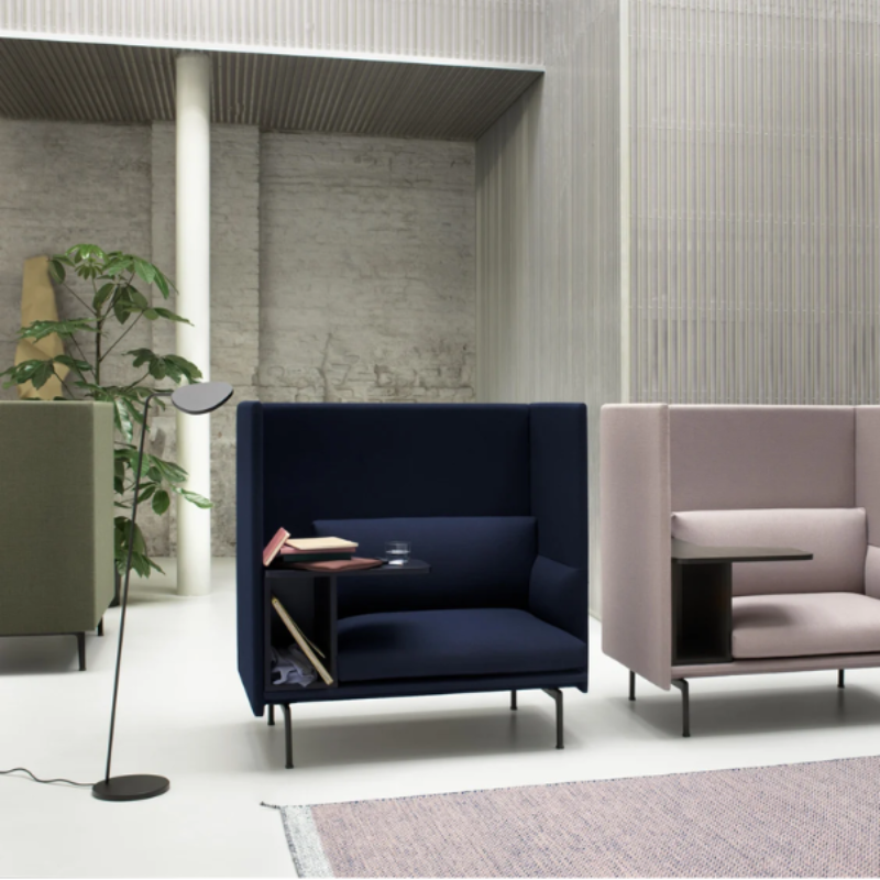 The Leaf Floor Lamp from Muuto in a lobby.