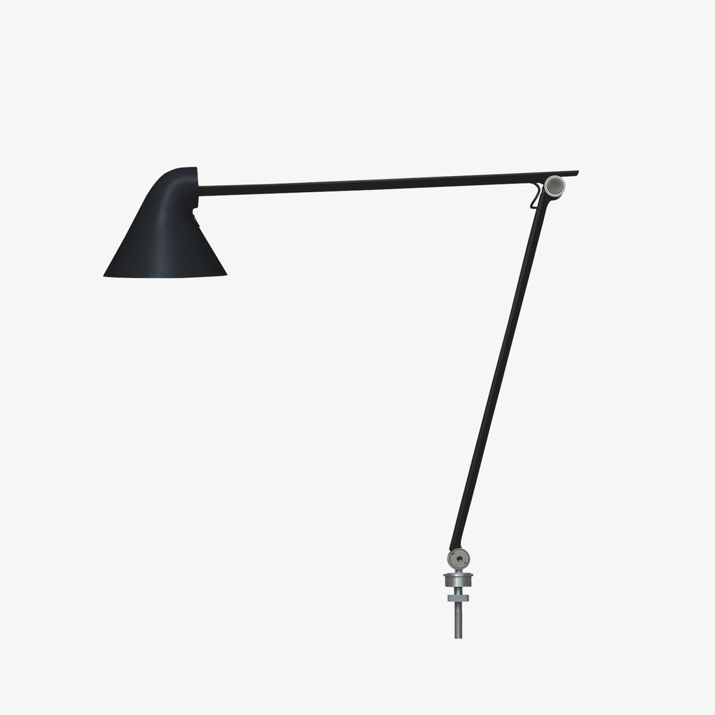 The NJP Table Lamp is a new interpretation of a classic architect lamp designed by Nendo design studio of Japan and designer Oki Sato. Its simple and honest look bares the lamp's functional components and makes it self-explanatory in its expression. The lamp features a timer function that can be set to turn the lamp off at after four or eight hours. Its ergonomic design and simple mechanical system provides great freedom of movement, so that light can always be set in the ideal position in the workspace.