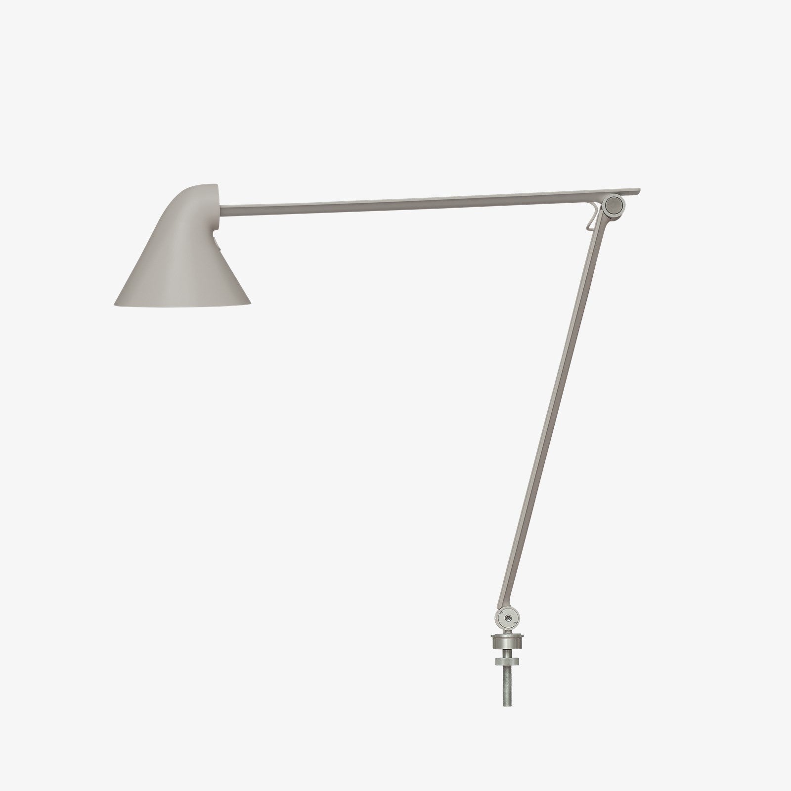 The NJP Table Lamp is a new interpretation of a classic architect lamp designed by Nendo design studio of Japan and designer Oki Sato. Its simple and honest look bares the lamp's functional components and makes it self-explanatory in its expression. The lamp features a timer function that can be set to turn the lamp off at after four or eight hours. Its ergonomic design and simple mechanical system provides great freedom of movement, so that light can always be set in the ideal position in the workspace.