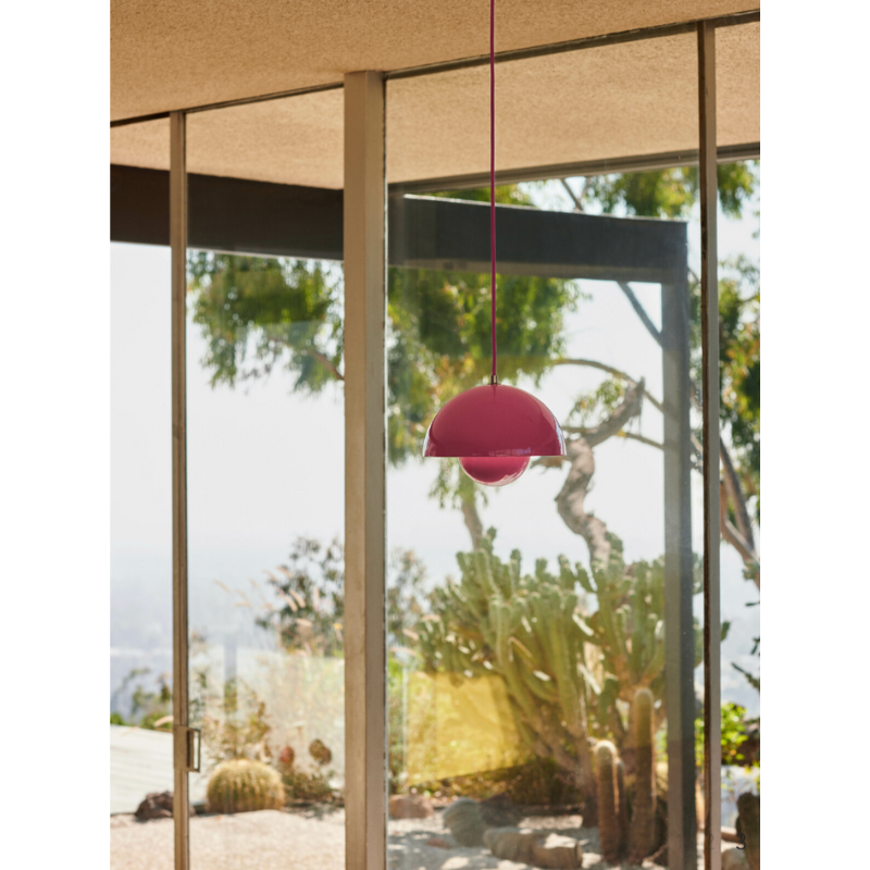 The Flowerpot VP1 Mini Pendant Light by Verner Panton became synonymous with the Flower Power movement from the late 60s. Reflecting a break from convention to embrace a more open, modern mentality that promoted peace and harmony. Such was the mindset of its designer, Verner Panton. One of the most forward-thinking talents of his time. The Flowerpot series consists of several different models, including three pendants and two table lamps - all in a wide range of colors.