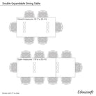 A diagram of the Double Expandable Dining Table from Ethnicraft with seating options for six or ten people.