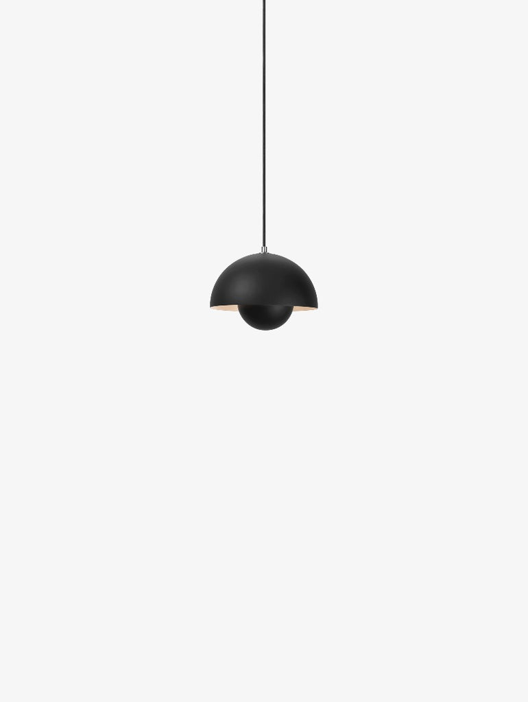 The Flowerpot VP1 Mini Pendant Light by Verner Panton became synonymous with the Flower Power movement from the late 60s. Reflecting a break from convention to embrace a more open, modern mentality that promoted peace and harmony. Such was the mindset of its designer, Verner Panton. One of the most forward-thinking talents of his time. The Flowerpot series consists of several different models, including three pendants and two table lamps - all in a wide range of colors.
