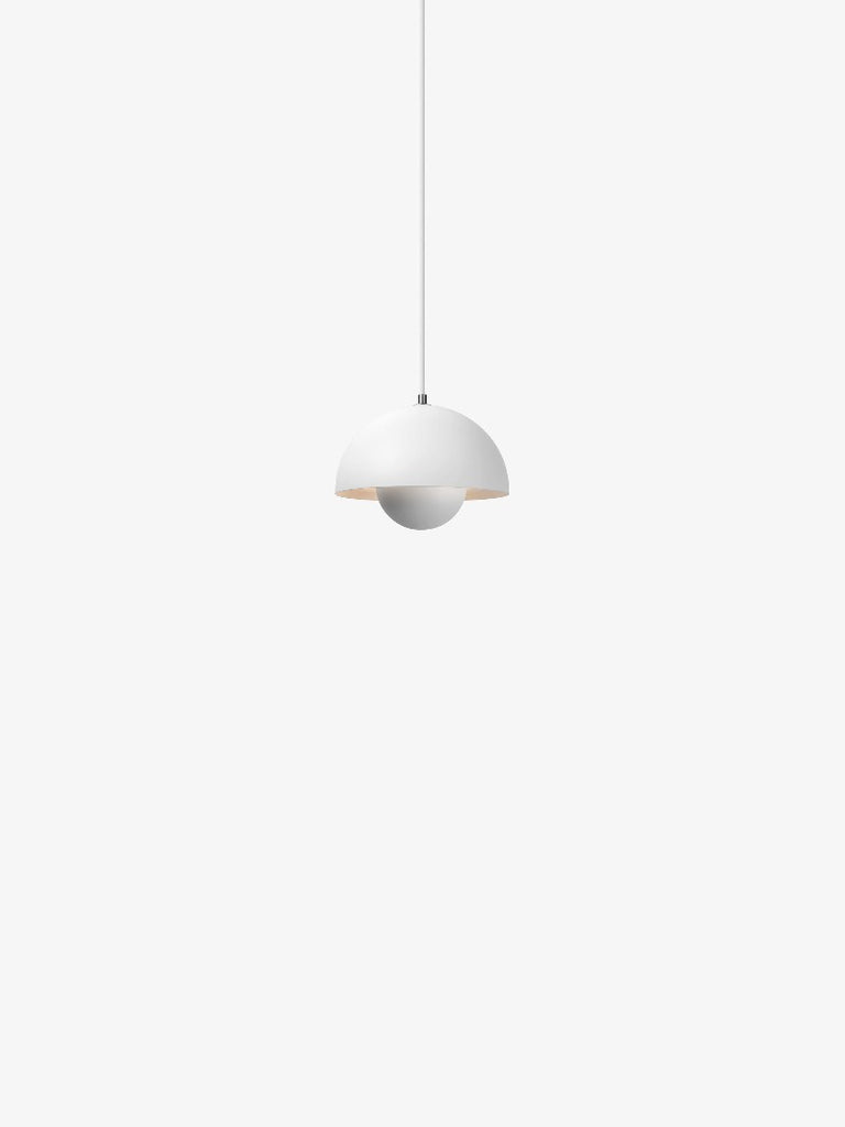 The Flowerpot VP1 Mini Pendant Light by Verner Panton became synonymous with the Flower Power movement from the late 60s. Reflecting a break from convention to embrace a more open, modern mentality that promoted peace and harmony. Such was the mindset of its designer, Verner Panton. One of the most forward-thinking talents of his time. The Flowerpot series consists of several different models, including three pendants and two table lamps - all in a wide range of colors.