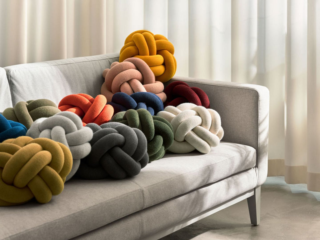 A cushion with a unique character, based on sculptural form instead of patterns. Knot is made from a knitted tube, several meters in length, which is then tied up to create a compact knot which is as comfortable as a support in the sofa as it is elegant to behold. Thanks to its strong design, Ragnheiður Ösp Sigurðardóttir’s Knot cushion belongs to the exclusive group of products that remain in one’s memory. 
