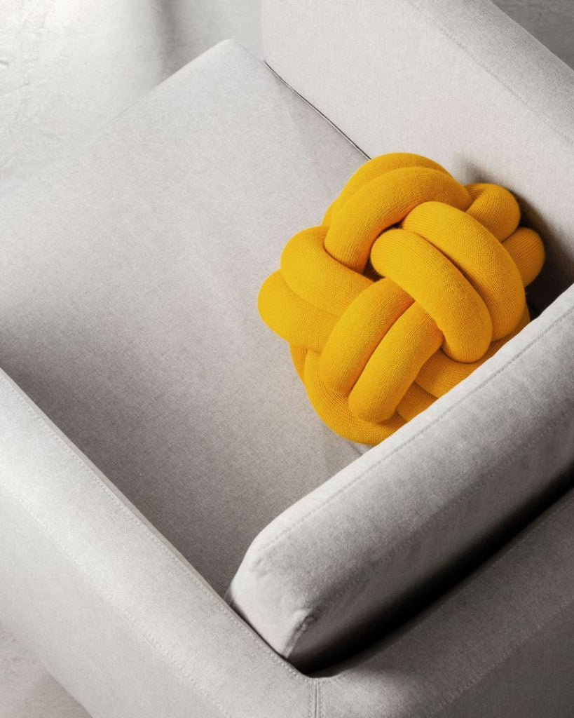 A cushion with a unique character, based on sculptural form instead of patterns. Knot is made from a knitted tube, several meters in length, which is then tied up to create a compact knot which is as comfortable as a support in the sofa as it is elegant to behold. Thanks to its strong design, Ragnheiður Ösp Sigurðardóttir’s Knot cushion belongs to the exclusive group of products that remain in one’s memory. 