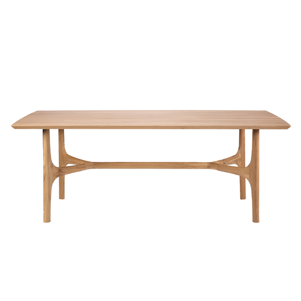 The Nexus Dining Table by Ethnicraft is brought to life by creating flow and movement. There is a certain subtle transition going from shape to shape within the design of the table. A single line that was almost instinctively sketched on paper in the early stages of the design process. All elements are seamlessly merged together bringing warmth to any dining room. 