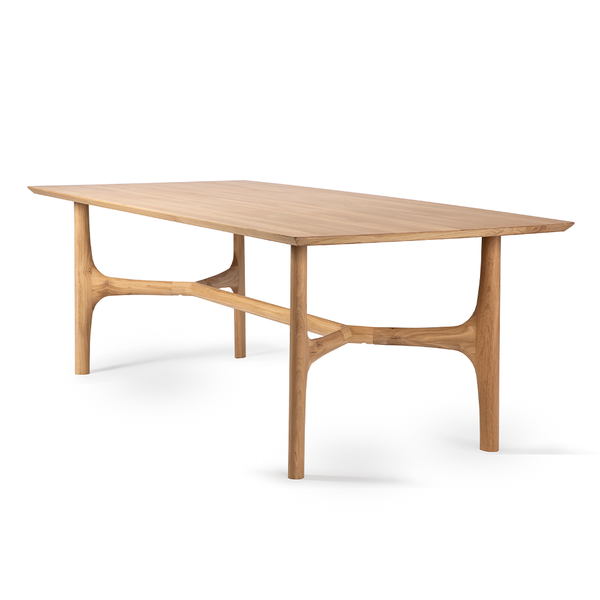 The Nexus Dining Table by Ethnicraft is brought to life by creating flow and movement. There is a certain subtle transition going from shape to shape within the design of the table. A single line that was almost instinctively sketched on paper in the early stages of the design process. All elements are seamlessly merged together bringing warmth to any dining room. 