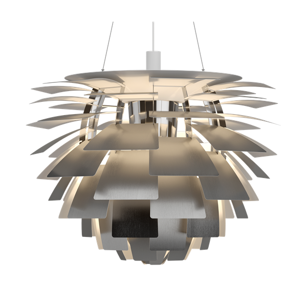 The PH Artichoke fixture provides 100% glare-free light. The 72 precisely positioned leaves form 12 unique rows of six leaves each. They illuminate the fixture as well as emitting diffused light with a unique pattern. The fixture provides decorative and comfortable lighting. For the energy saving LED variant, the quality of light and atmosphere surrounding the product is kept at the highest level.