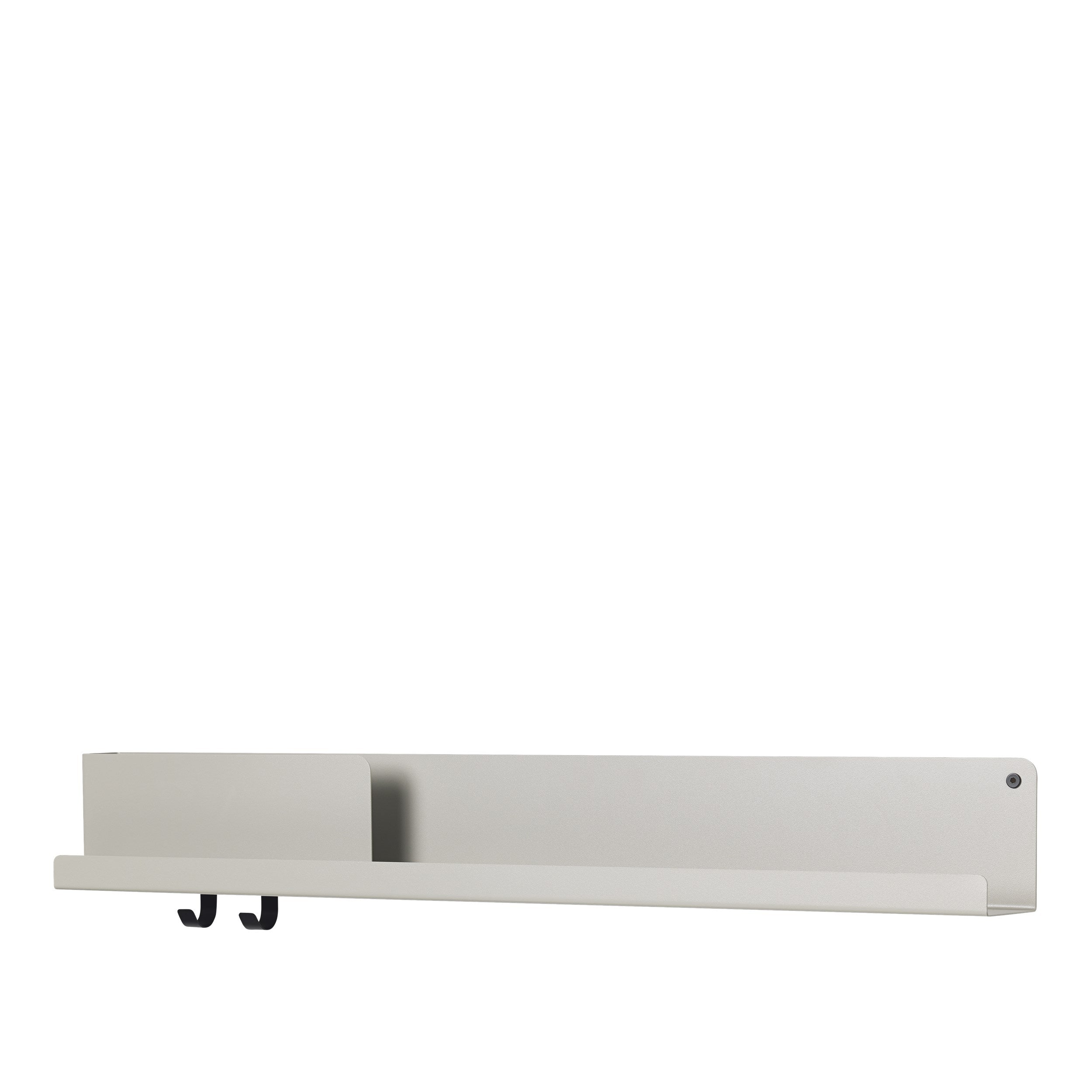 The Folded Shelves by Johan Van Hengel for Muuto imitates the look of folded paper yet shaped in metal, the Folded Shelves have a contemporary, functional character. The shelves come with two hooks and two bolts for mounting on the wall. The Folded Shelves are a modern and friendly way to add storage to any home or professional space.