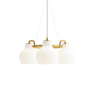 The VL Ring Crown pendant chandelier by Louis Poulsen emits light directed primarily downwards.‎ The opal glass provides a comfortable and uniform illumination of the area around the fixture.