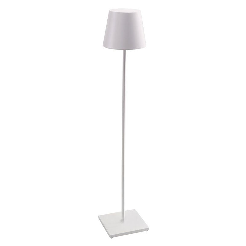 The Poldina Pro XXL Floor by Ai Lati Lights for Zafferano features a sleek and slim body and offers a crisp and bright light to its setting. Ideal for indoor and outdoor settings with its 9 hour rechargeable battery life and portable body makes the perfect accent to a space. The fixture is made up of painted aluminium with a polycarbonate diffuser and LED light source. Its square base ensures a sturdy display.