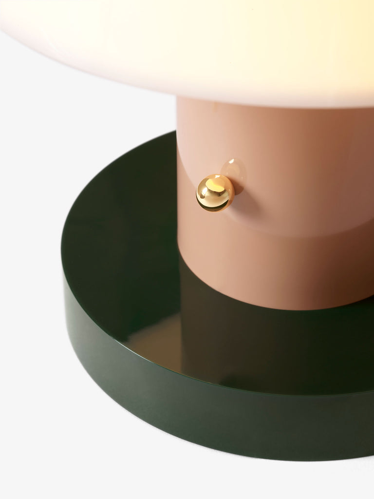 The Setago Portable Table Lamp by Jamie Hayon for &Tradition. ‘Seta’ the Spanish word for mushroom sets the tone for the diminutive, mushroom-like proportions of this quirky table lamp.