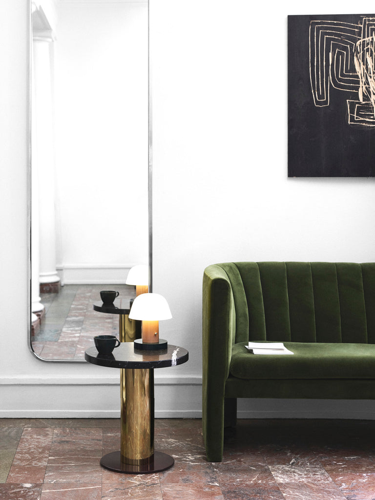 The Setago Portable Table Lamp by Jamie Hayon for &Tradition. ‘Seta’ the Spanish word for mushroom sets the tone for the diminutive, mushroom-like proportions of this quirky table lamp.
