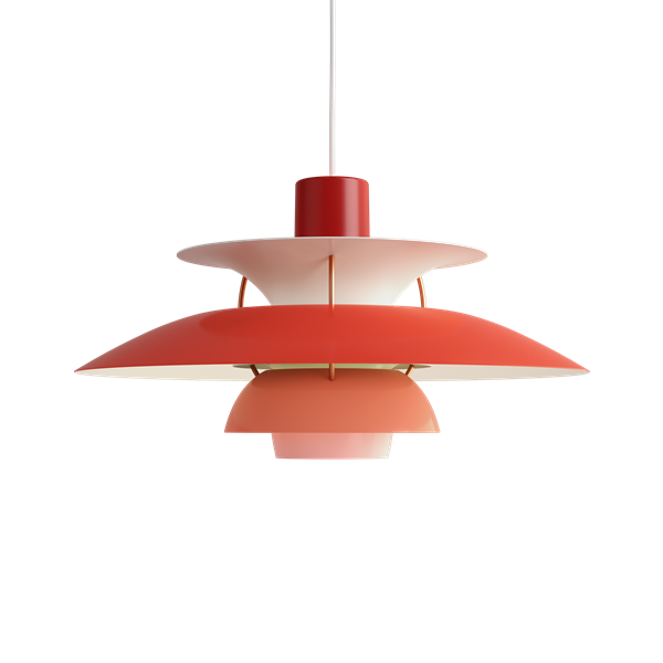 The PH 5 Pendant Light in Hues of Red