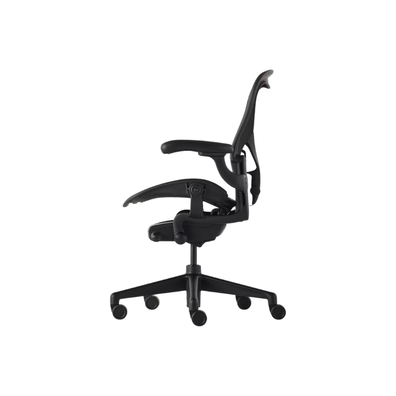 The Aeron office chair by Herman Miller revolutionized office seating with its defining design qualities: the pioneering Pellicle suspension material and its patented PostureFit SL back support, which affords the ideal sit — chest open, shoulders back, pelvis tilted slightly forward. 