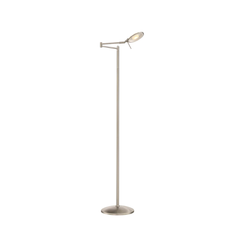 The Dessau Turbo floor lamp is a dimmable task lamp with a swing arm and adjustable head - which allows you to direct light in nearly any direction.